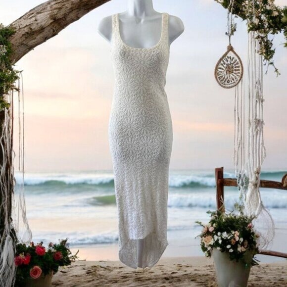 Jen’s Pirate Booty ✦ Wilde Sundress ✦ Casablanca White Crochet Lace Midi Sz XS - Picture 8 of 13